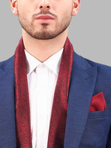 Maroon Paisley Reversible Stole & Pocket Square Set - TOSSIDO