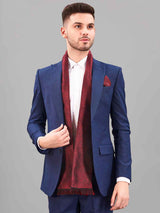 Maroon Paisley Reversible Stole & Pocket Square Set - TOSSIDO