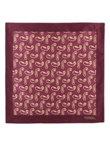 Maroon Paisley Stole & Pocket Square Set - TOSSIDO