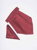 Maroon Paisley Woven Cravat & Pocket Square Set - TOSSIDO