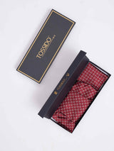 Maroon Paisley Woven Cravat & Pocket Square Set - TOSSIDO