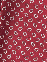 Maroon Paisley Woven Cravat & Pocket Square Set - TOSSIDO