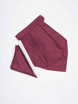 Maroon Paisley Woven Cravat & Pocket Square Set - TOSSIDO