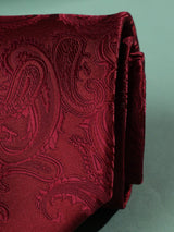 Maroon Paisley Woven Necktie - TOSSIDO