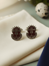 Maroon & Silver Logo Crest Cufflinks - TOSSIDO