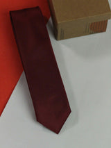 Maroon Skinny Necktie - TOSSIDO
