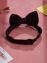 Maroon Solid Knitted Bowtie - TOSSIDO