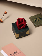 Maroon Solid Silk Pocket Square - TOSSIDO