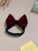 Maroon Solid Velvet Bowtie - TOSSIDO