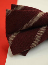 Maroon Stripe Bowtie & Pocket Square Set - TOSSIDO