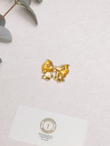 Matte Gold Pearl Bow Brooch - TOSSIDO