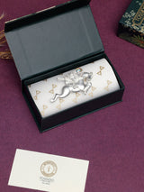 Matte Silver Crystal Jockey Brooch - TOSSIDO