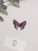 Mauve Embroidered Look Butterfly Brooch - TOSSIDO