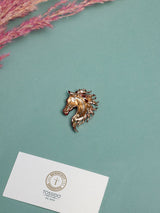 Metallic Red Horse Head Brooch
