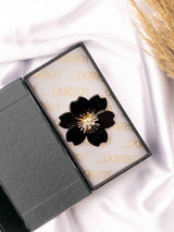 Midnight Bloom Black Floral Brooch
