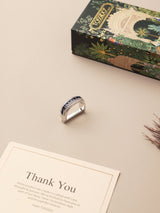 Midnight Sapphire Pavé Necktie Ring - TOSSIDO