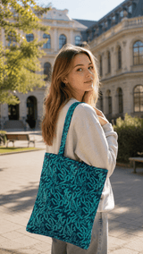 Midnight Teal Script Tote - TOSSIDO