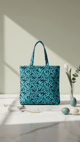 Midnight Teal Script Tote - TOSSIDO