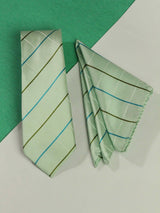 Mint Check Necktie & Pocket Square Giftset - TOSSIDO