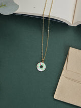 Mint Sprinkle Donut Pendant Necklace