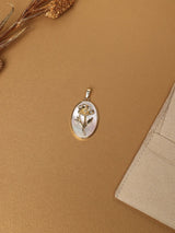 Mother of Pearl Flower Medallion Pendant - TOSSIDO