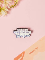 Motivation Typography Enamel Pin - TOSSIDO