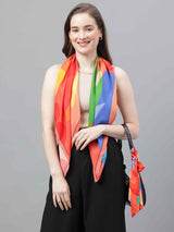 Multicolor Abstract Scarf & Scarf Bag Set - TOSSIDO
