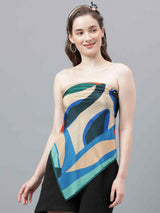Multicolor Abstract Scarf & Scarf Bag Set - TOSSIDO