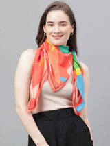 Multicolor Abstract Scarf & Scarf Bag Set - TOSSIDO