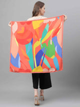 Multicolor Abstract Scarf & Scarf Bag Set - TOSSIDO