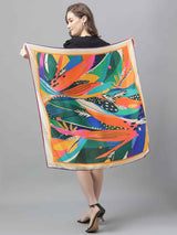 Multicolor Abstract Scarf & Scarf Bag Set - TOSSIDO