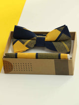 Multicolor Check Bowtie & Pocket Square Set - TOSSIDO