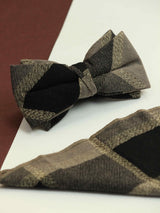 Multicolor Check Bowtie & Pocket Square Set - TOSSIDO