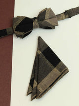 Multicolor Check Bowtie & Pocket Square Set - TOSSIDO