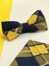 Multicolor Check Bowtie & Pocket Square Set - TOSSIDO