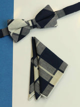 Multicolor Check Bowtie & Pocket Square Set - TOSSIDO