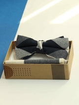 Multicolor Check Bowtie & Pocket Square Set - TOSSIDO
