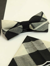Multicolor Check Bowtie & Pocket Square Set - TOSSIDO