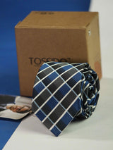 Multicolor Check Skinny Necktie - TOSSIDO