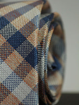 Multicolor Check Woven Silk Necktie - TOSSIDO