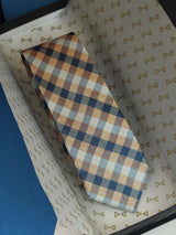 Multicolor Check Woven Silk Necktie - TOSSIDO