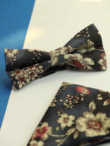 Multicolor Floral Bowtie & Pocket Square Set - TOSSIDO