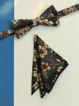 Multicolor Floral Bowtie & Pocket Square Set - TOSSIDO