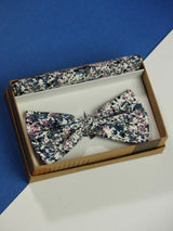 Multicolor Floral Bowtie & Pocket Square Set - TOSSIDO