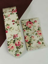 Multicolor Floral Necktie & Pocket Square Giftset - TOSSIDO
