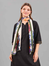 Multicolor Floral Printed Stole - TOSSIDO