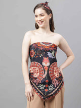 Multicolor Floral Scarf & Scarf Bag Set - TOSSIDO