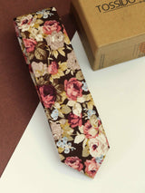 Multicolor Floral Skinny Necktie - TOSSIDO