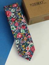 Multicolor Floral Skinny Necktie - TOSSIDO