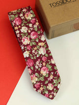 Multicolor Floral Skinny Necktie - TOSSIDO